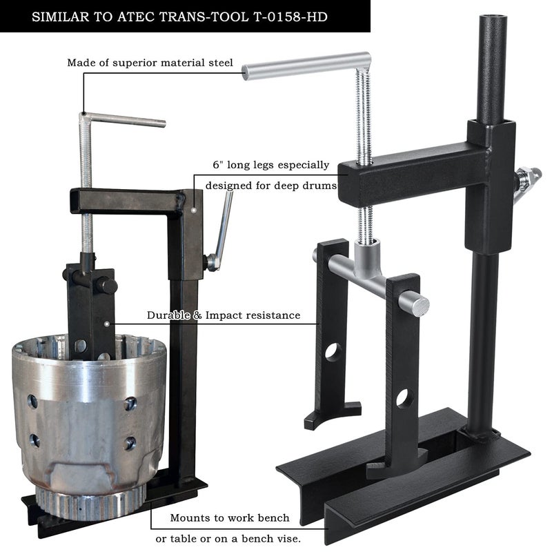 Danti T-0158 Clutch Drum Spring Compressor Transmission Tool Heavy Duty Steel Bench Mount - Image 2